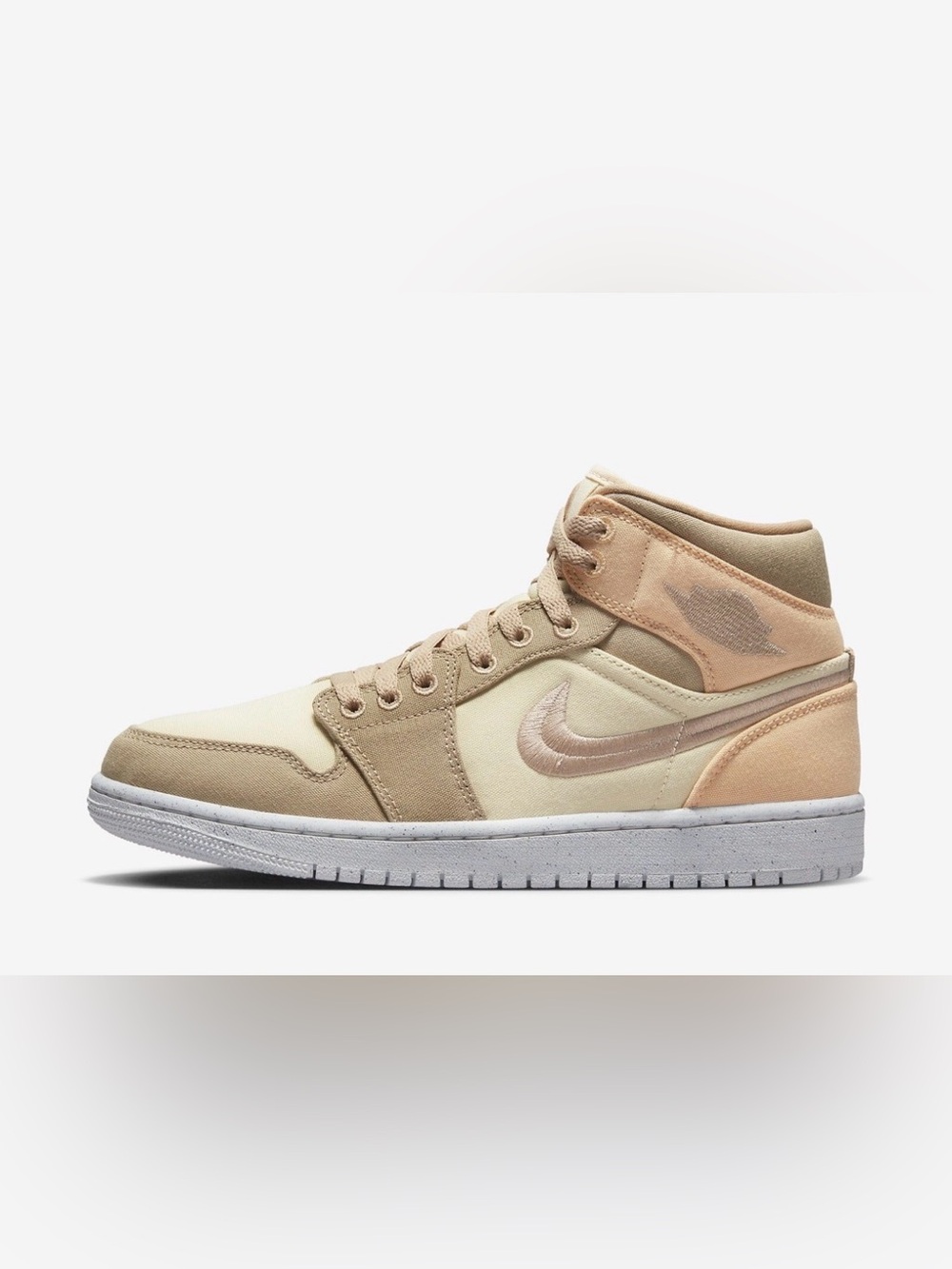 Nike High-Top Sneakers in Beige and Cream with Tan Swoosh